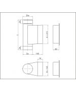 Dvierkový diel ø150 mm nerez s dvierkami 140x210